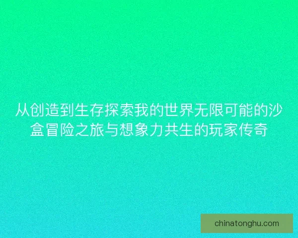 从创造到生存探索我的世界无限可能的沙盒冒险之旅与想象力共生的玩家传奇